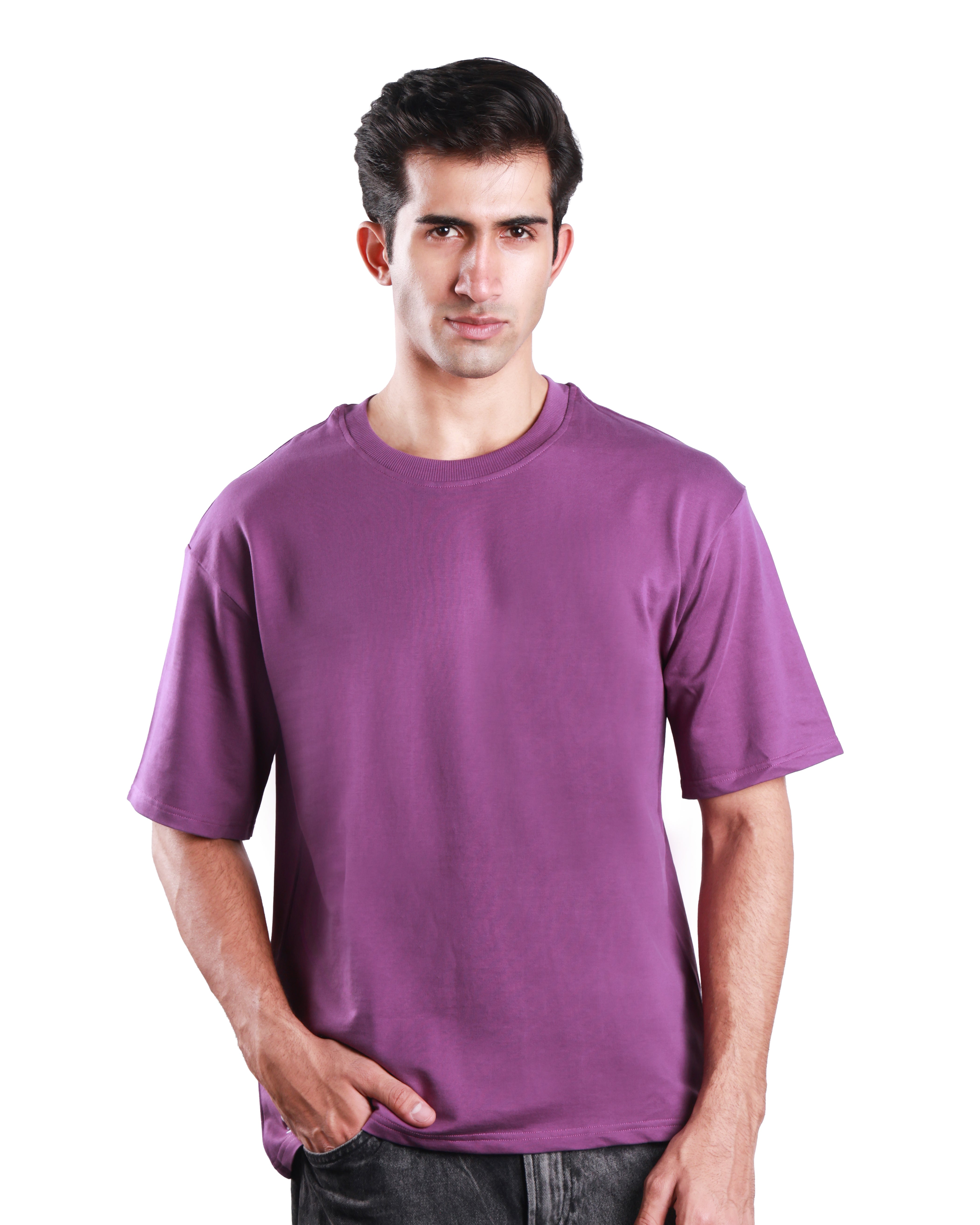 Heavy Duty Oversized T shirt - Plum Purple